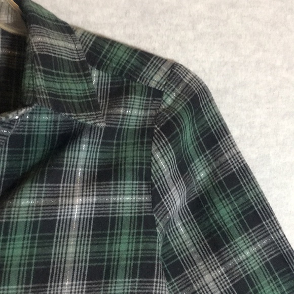 DEMOCRACY Boho Cotton Plaid Front & Sleeves Contrasting Embroidered Velvet Back - Picture 7 of 16